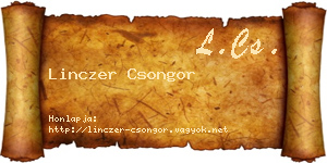 Linczer Csongor névjegykártya